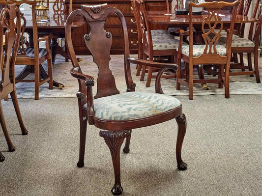 Set of Eight Baker Queen Anne Mahogany Dining Chairs