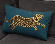 Teal Cheetah Accent Pillow