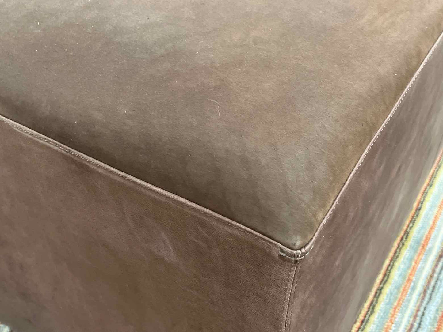 Square Chocolate Suede Ottoman