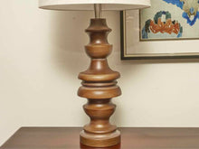'Kerala Cast Resin Turned Table Lamp With Linen Shade