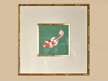 'Colorful Koi IV' Art Print In Gold Bamboo Style Frame