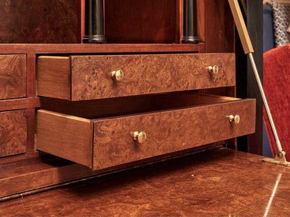 Baker Regency Burled Wood Secretary Desk