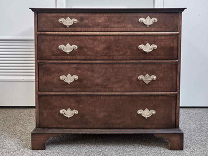Benchmade Burled Walnut Four Drawer Chest