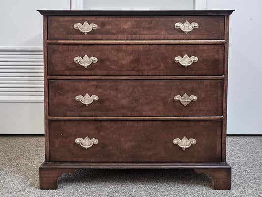 Benchmade Burled Walnut Four Drawer Chest