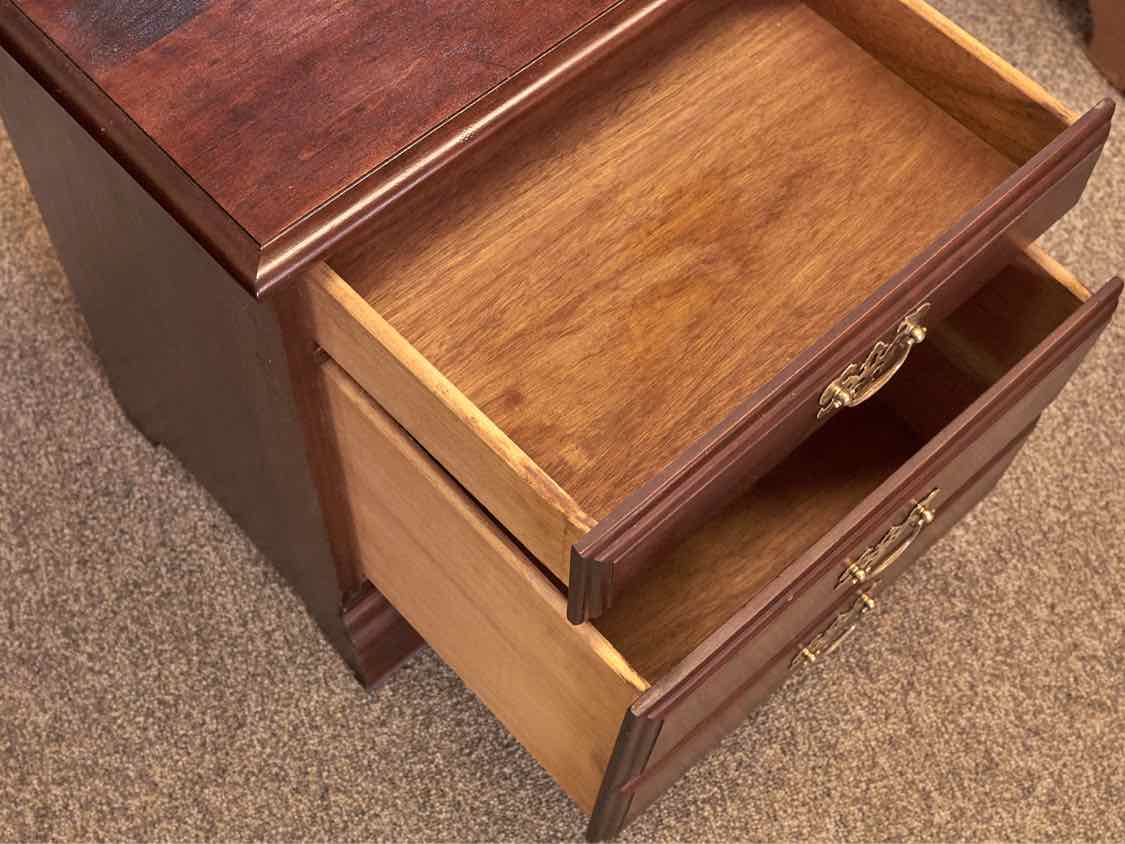 Dark Cherry  Nightstand with 2 Drawers