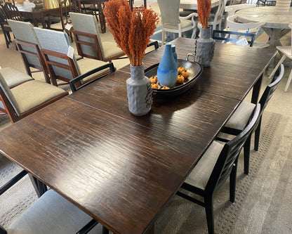 Maple Dining Table with Dark Distressed Finish