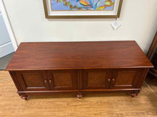 Ethan Allen Cherry 4 Door With Rattan Accents  Console