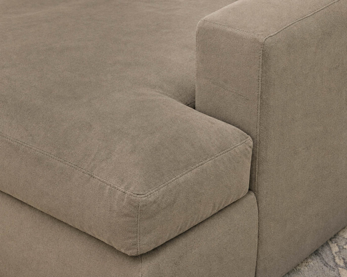 Room & Board Plush Microfiber Track Arm Sectional In Soft Grey