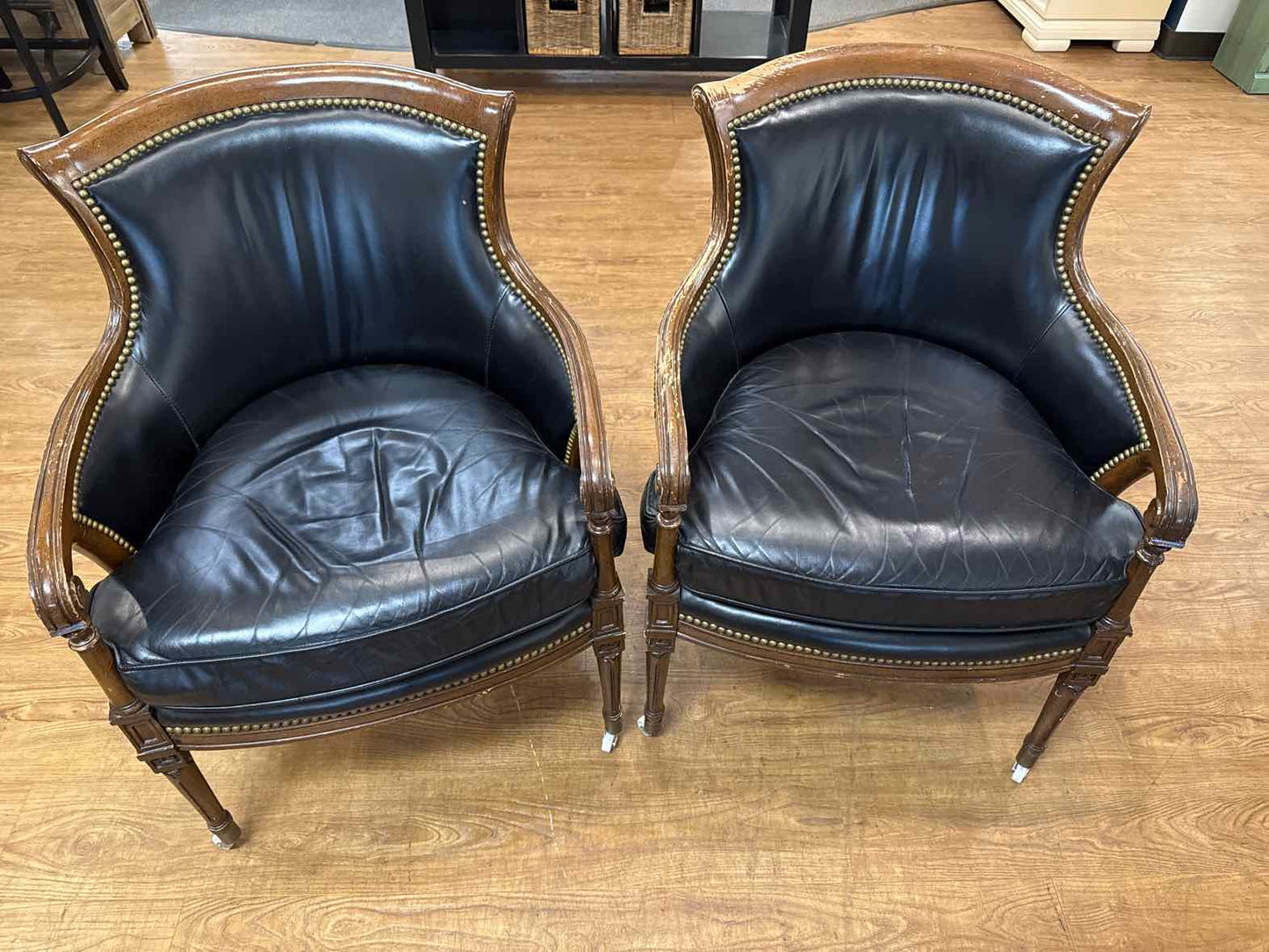 Pair of Henredon Leather Chairs