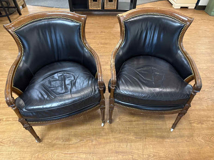 Pair of Henredon Leather Chairs