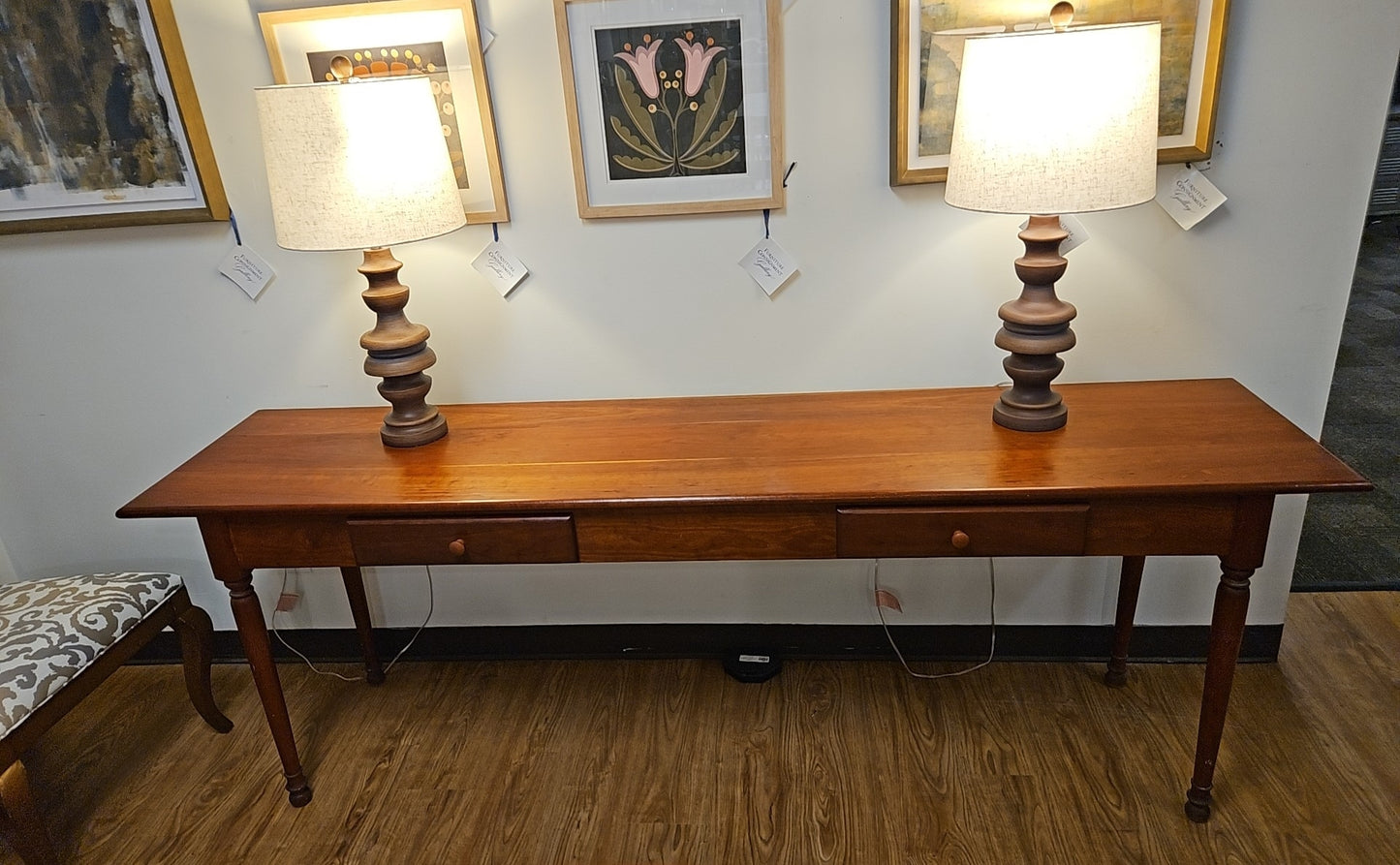 Custom-Made Cherry Drop Leaf Console