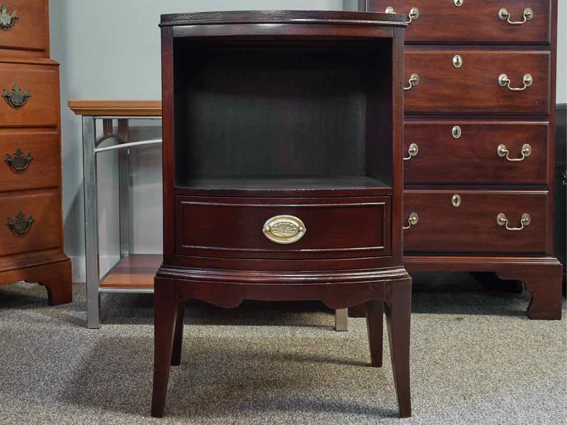 Mahogany 1 Drawer & Open Shelf Nightstand