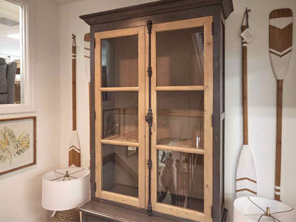 Arhaus Rustic Two Tone Hutch in Grey & Light Wood