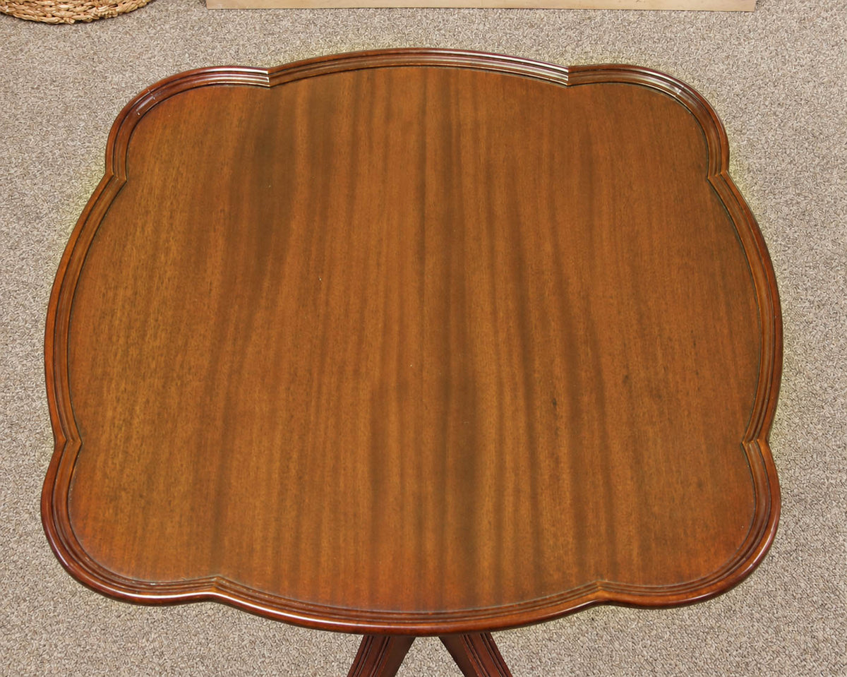 Solid Mahogany "Pie Crust" Accent Side Table