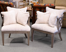 Pair of Gray Barrel Accent Chairs