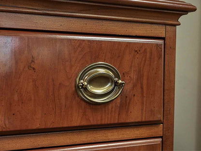 Drexel Inlaid Burlwood Five Drawer Petite Chest