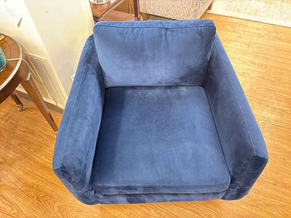 Falkon Contemporary Blue Velvet Accent Chair
