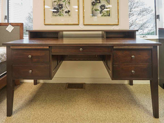 Gat Creek "Atticus" Ash Desk in Classic Stout Finish with 5 Drawers