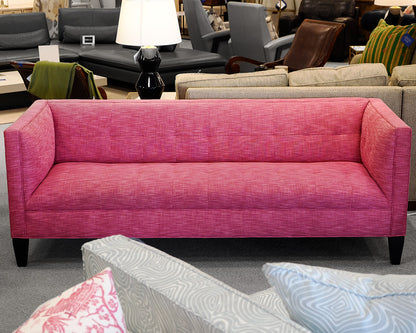 Tight Back Pink Upholstered Sofa
