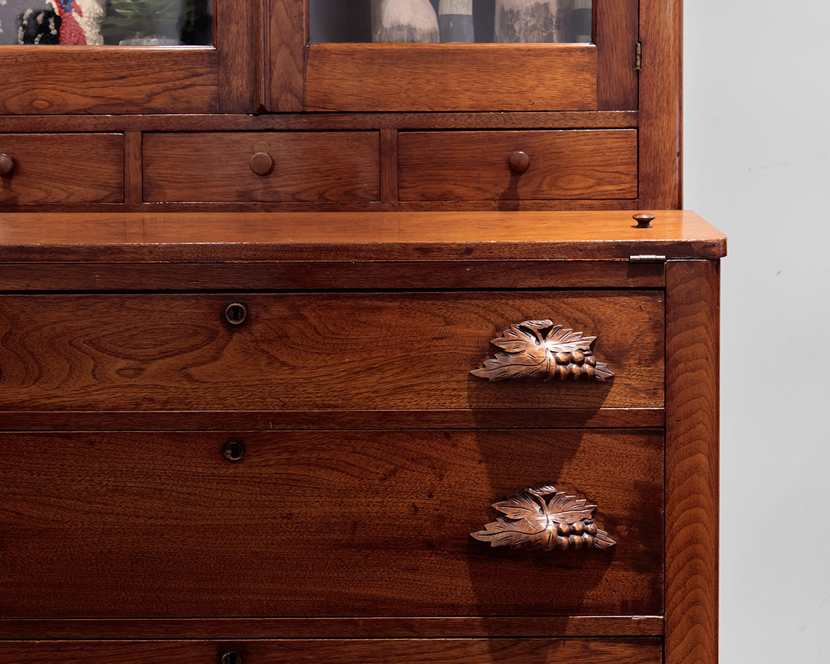 2 Piece Vintage Oak Secretary Desk