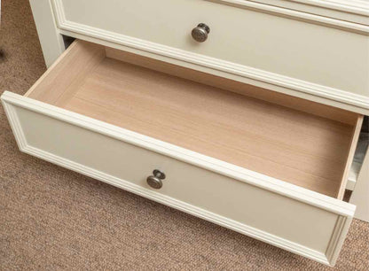 Ashley Furniture Cream Finish 6 Drawer Chest with Nickel Knobs