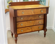 Antique Sheraton Chest in Mahogany and Tiger Maple