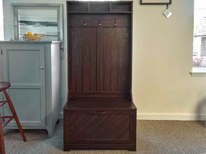 Rustic Dark Stain Hall Tree