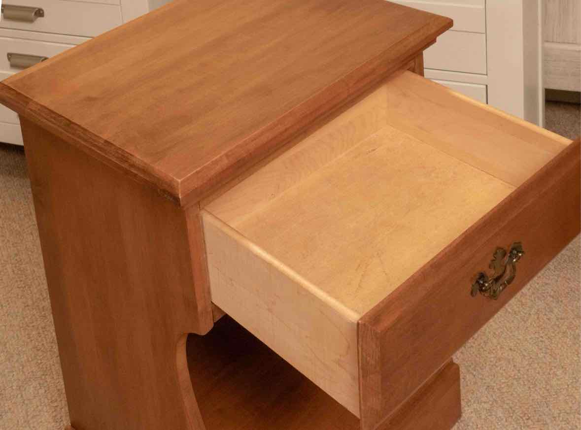 Maple 1 Drawer Nightstand with Open Storage