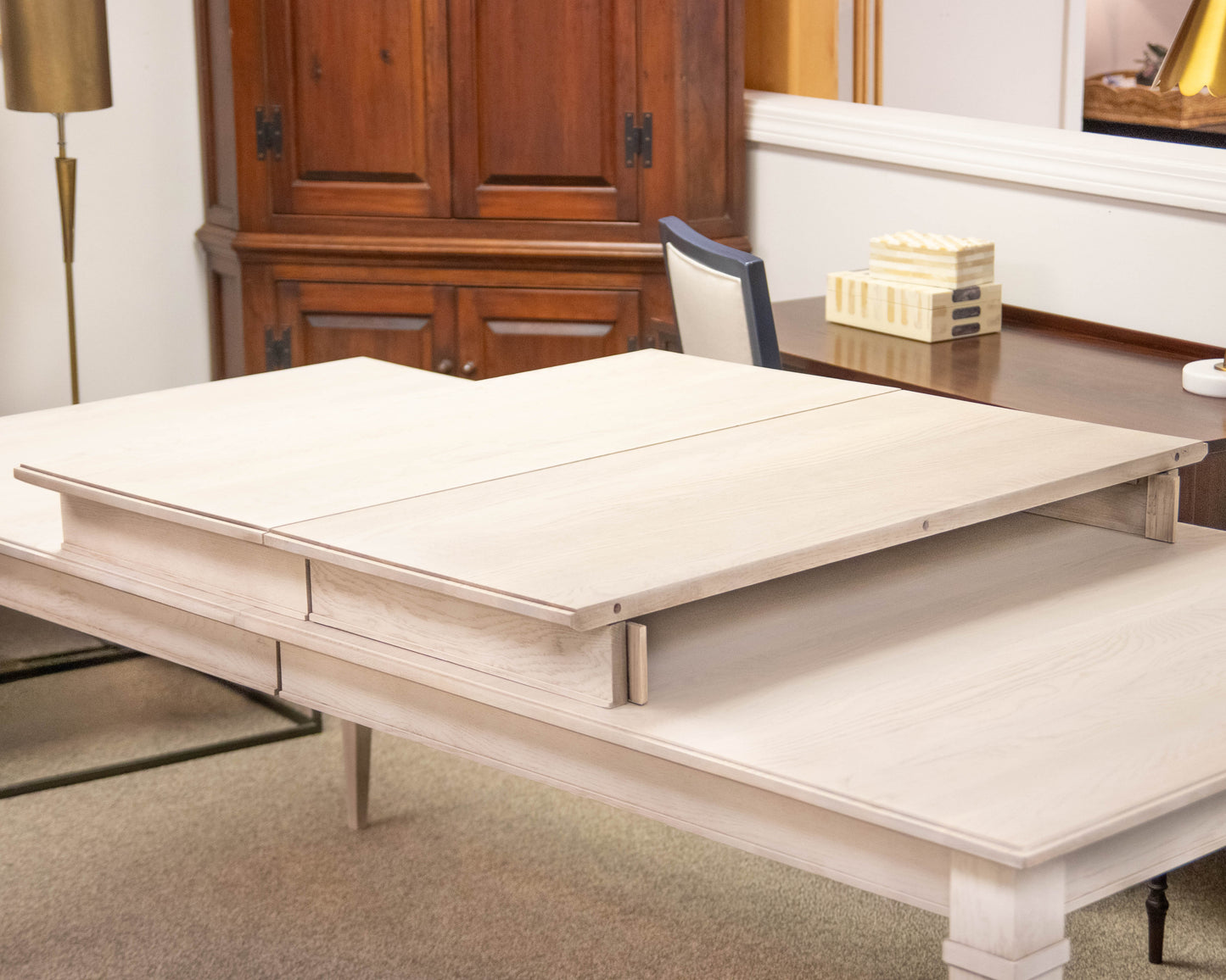 Gat Creek Marseille 84" Expanding Dining Table in Weather Oak Sail Finish