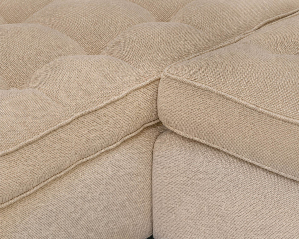 Duralee Tufted Three Piece Sectional in Golden Wheat Upholstery