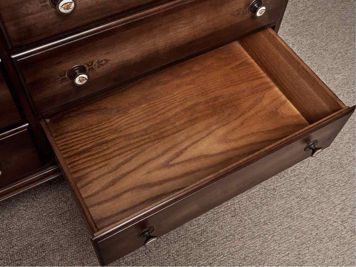 Hitchcock  Maple 9 Drawer Dresser with Stenciling
