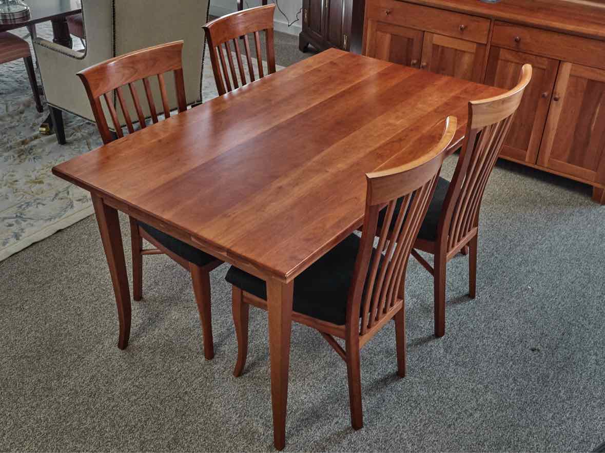 Lyndon Furniture Classic Shaker Flare Leg Table & Set of Chairs in Cherry