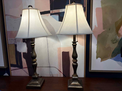 Pair of Metallic Table Lamps