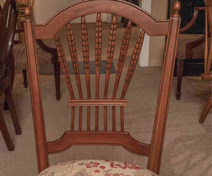 Pair Of Ethan Allen 'Maison' Wheat Back Dining Chairs