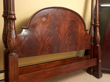 Baker Crotch Mahogany Exquisitely  Carved 4 Post Queen Bed