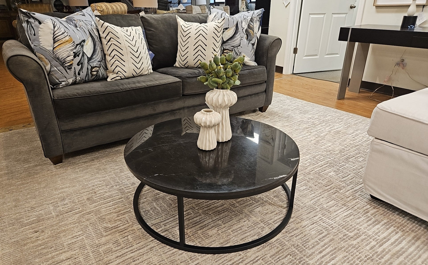 CB2 Smart Round Marble Cocktail Table