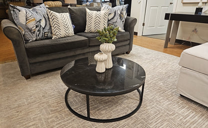 CB2 Smart Round Marble Cocktail Table