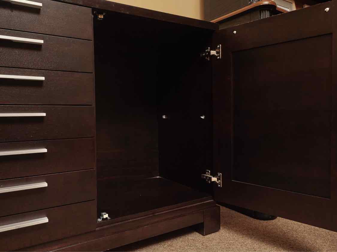 Espresso Finish Contemporary 4 Drawer & 2 Door  Sideboard
