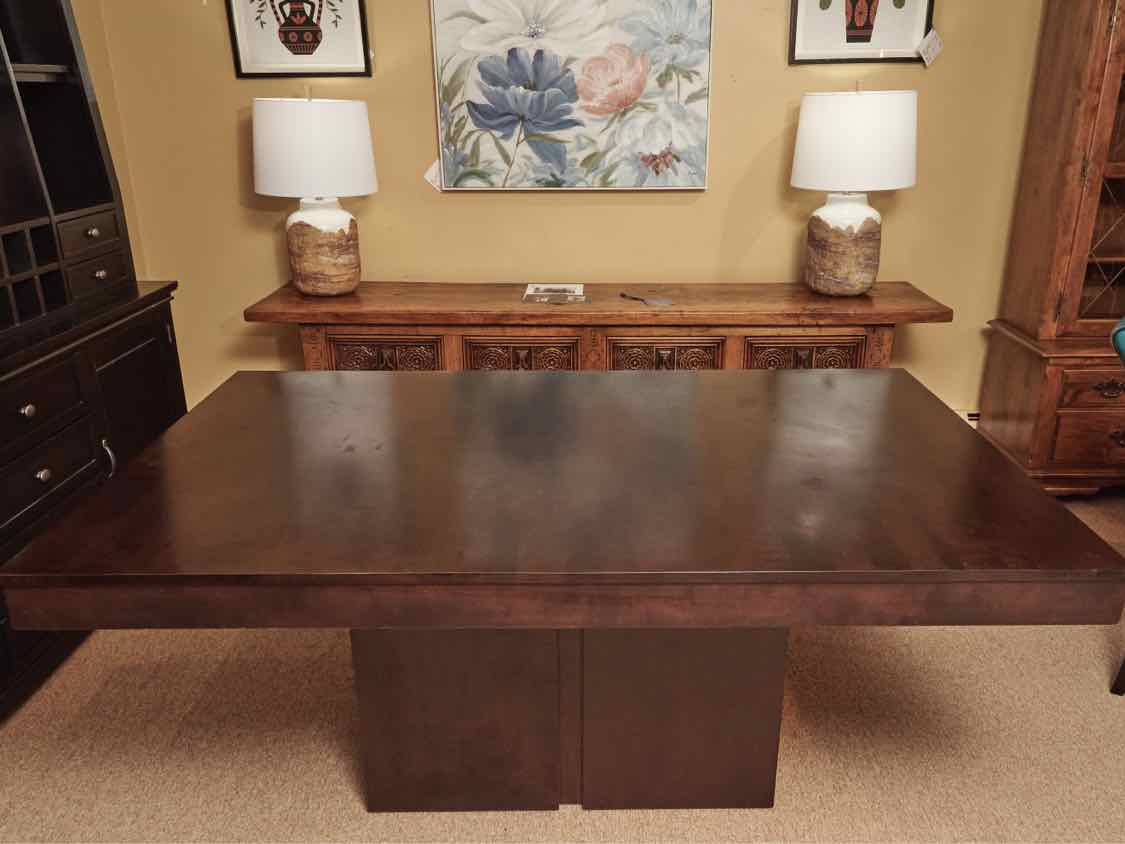 Espresso  Finish Rectangular Dining Table with Block Pedestal