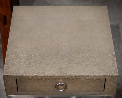 Pair of Restoration Hardware 'Graydon' Shagreen Nightstands