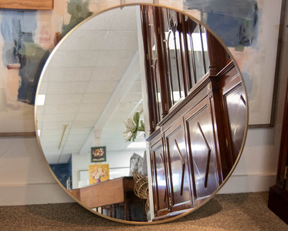 Round Mirror in Brushed Gold Frame