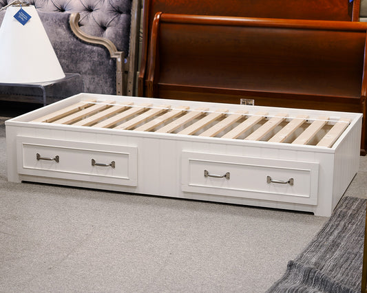 Pottery Barn Kids Twin Ivory Storage Bed