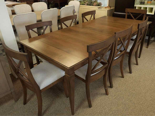 Gat Creek Marseille Maple Dining Table & Set of 8 La Croix Chairs