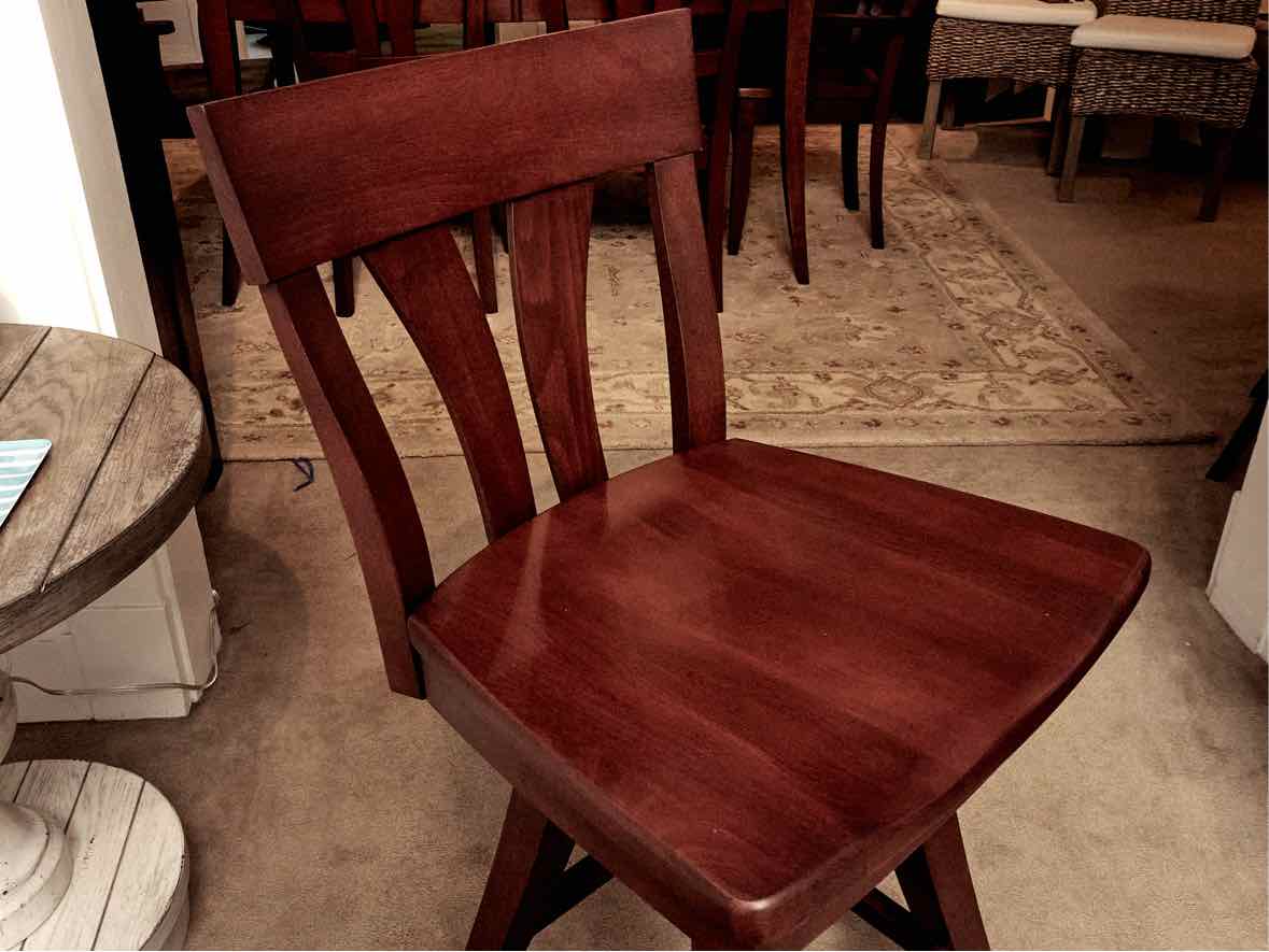 Pair Of Saloom Cherry  Swivel Counter Stools