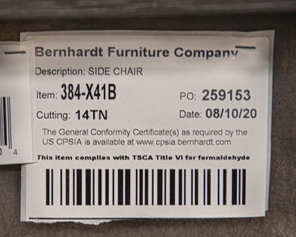 Bernhardt Textured Grey Upholstered Chair On Charcoal Wood Legs