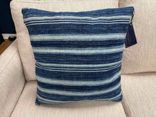 Textured Blue Stripe Accent Pillow