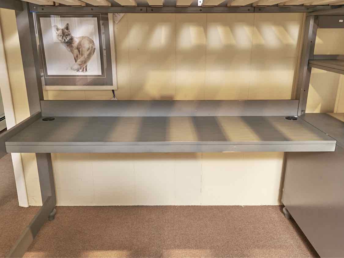 Hillsdale Furniture Full Size Lakehouse Loft Bed with Dresser & Desk in Stone