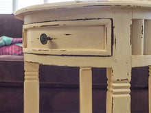 Round Rustic Side Table in Cream