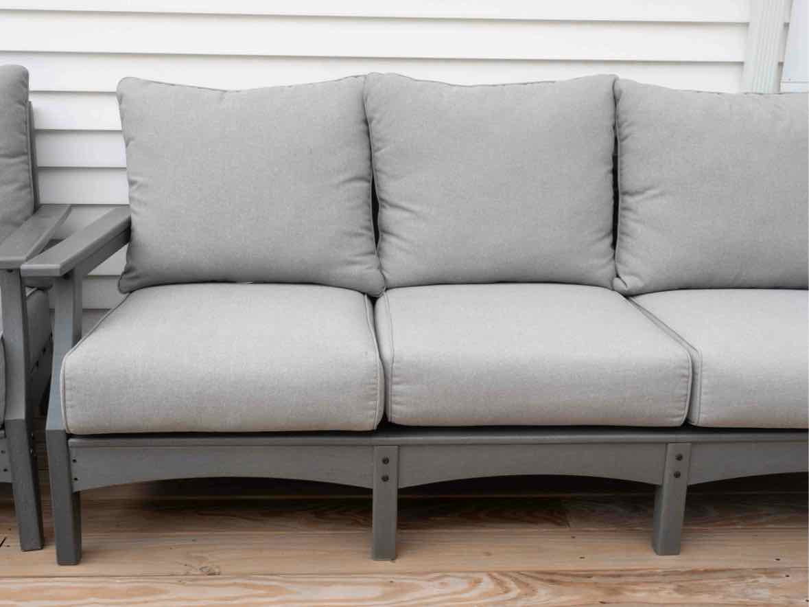 Polywood 3 Cushion Sofa, Pair of Arm Chairs , Cocktail Table Outdoor Set