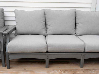 Polywood 3 Cushion Sofa, Pair of Arm Chairs , Cocktail Table Outdoor Set